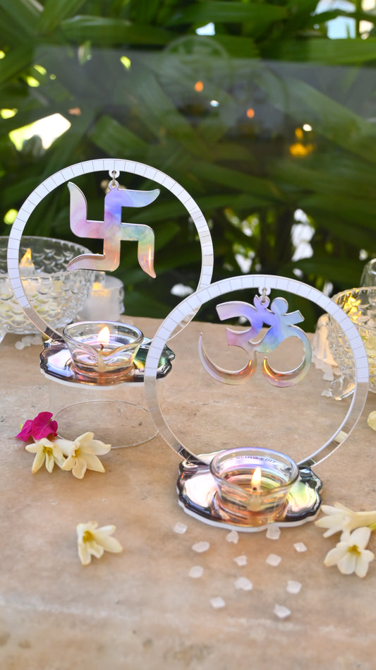 Divine Ring Diyas- Orchid (Set Of 2)