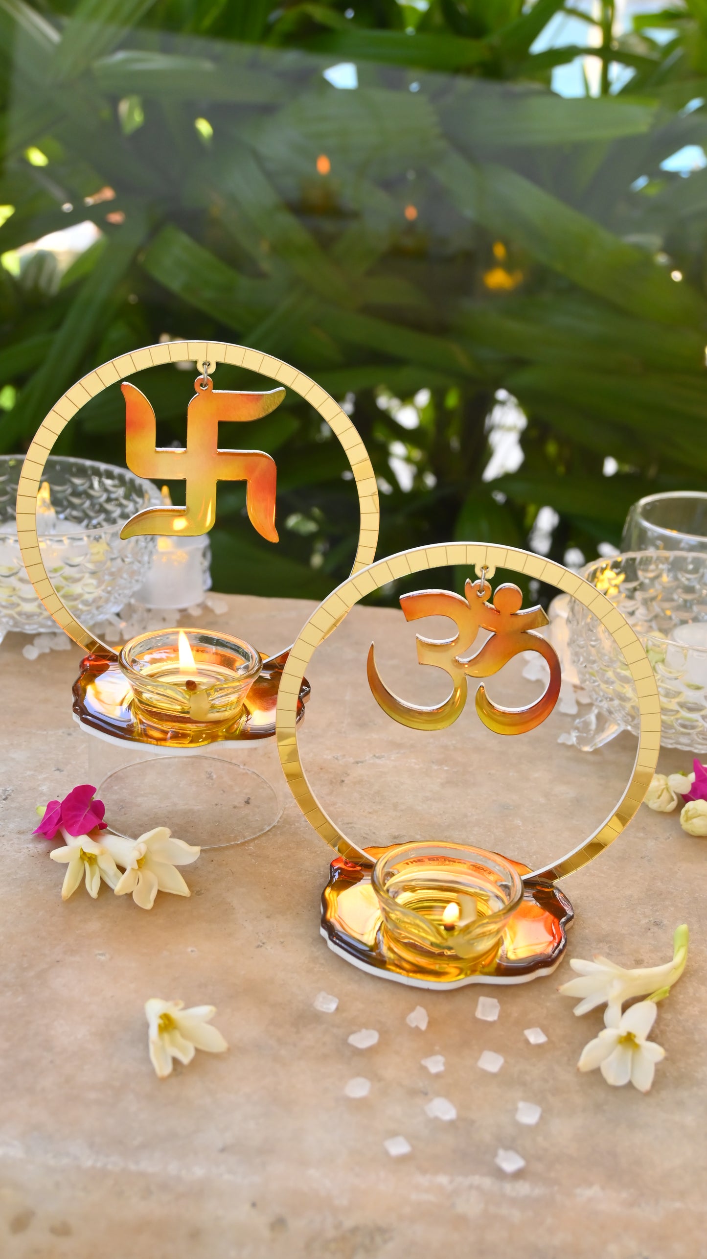 Divine Ring Diyas- Flame (Set Of 2)