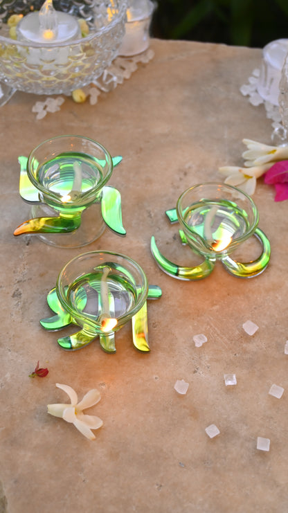 Mini Diyas- Emerald (Set Of 3)