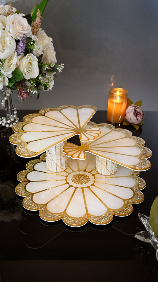 Daisy Gold: 3 Layer Cake Stand