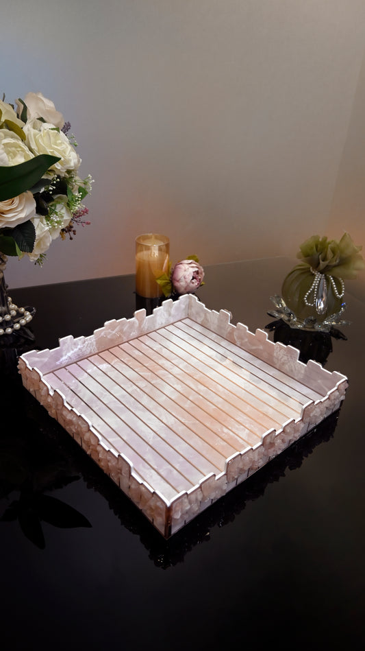 High-Low Stones Pink: 4 Wall Tray