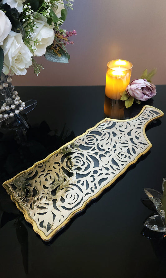 Golden PU Rose: Bat Platter