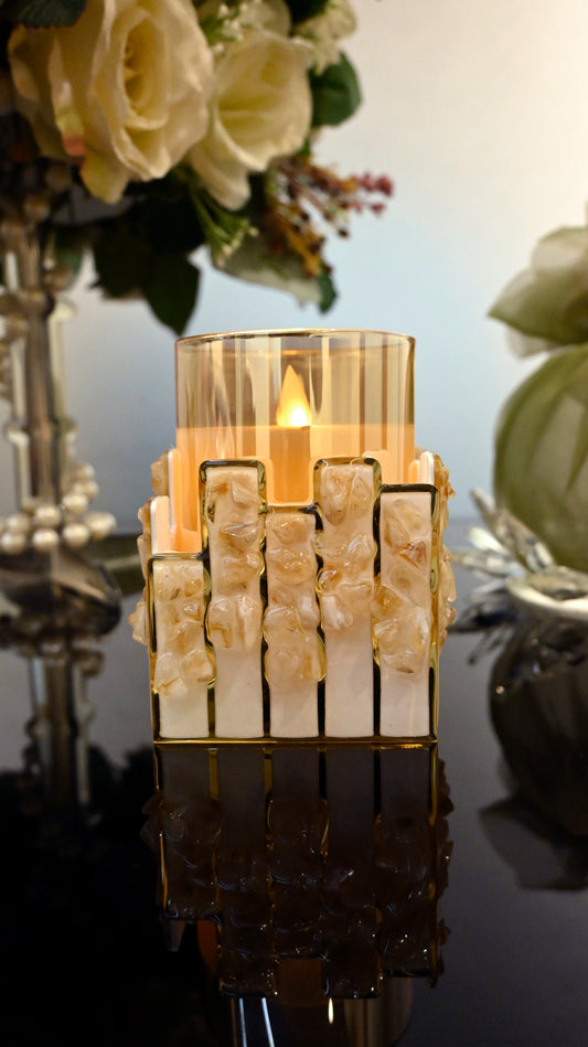 High-Low Stones Golden: Candle stand