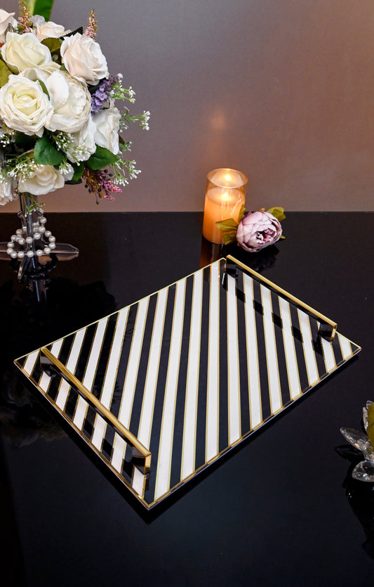 Black & White Zebra: Large Tray