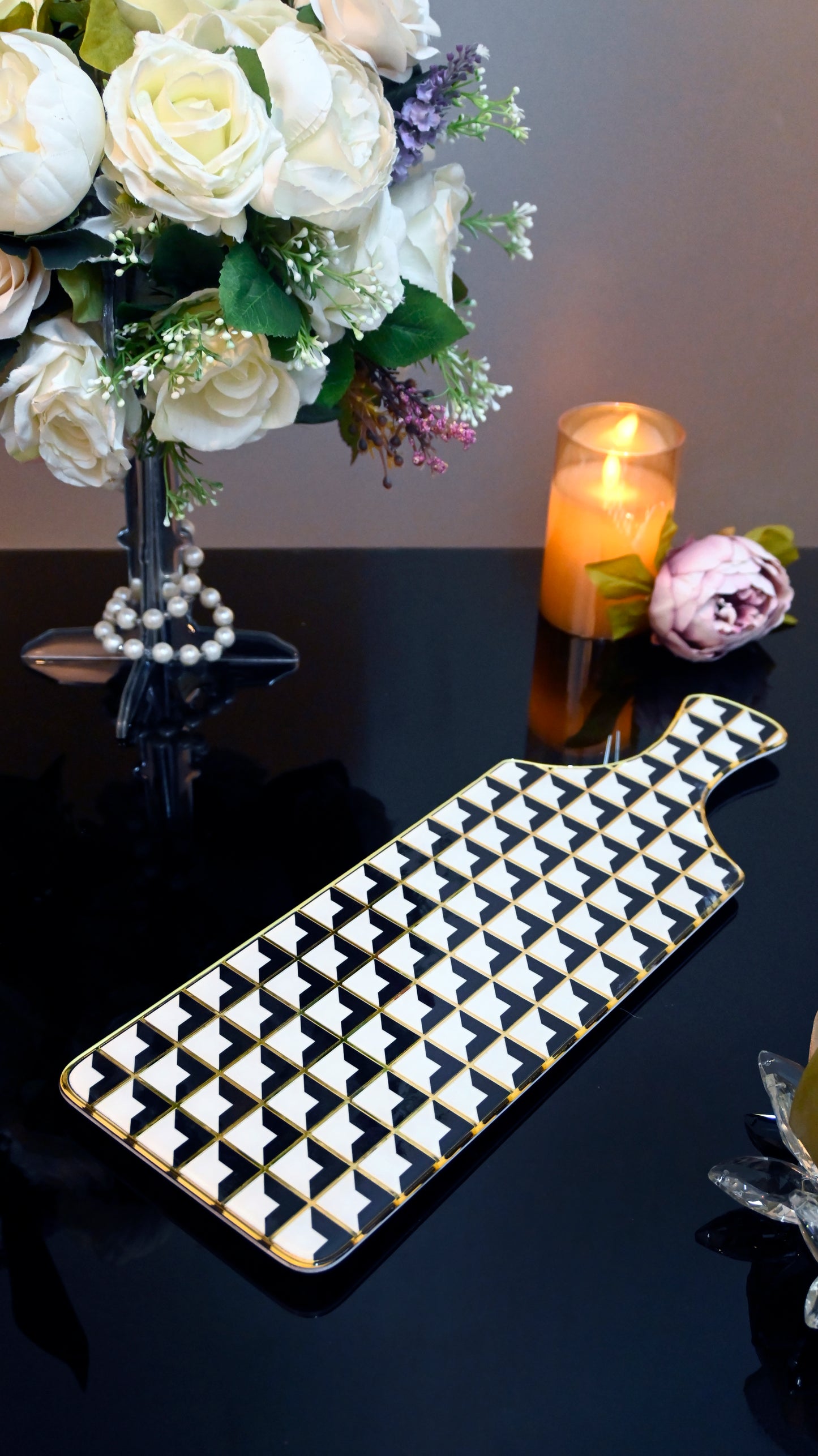 Black & Gold Chess: Bat Platter