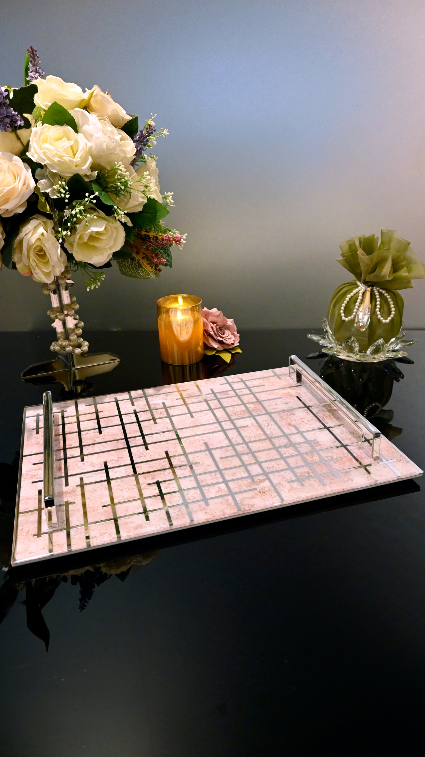 Linear Beige With Silver: Standard Tray