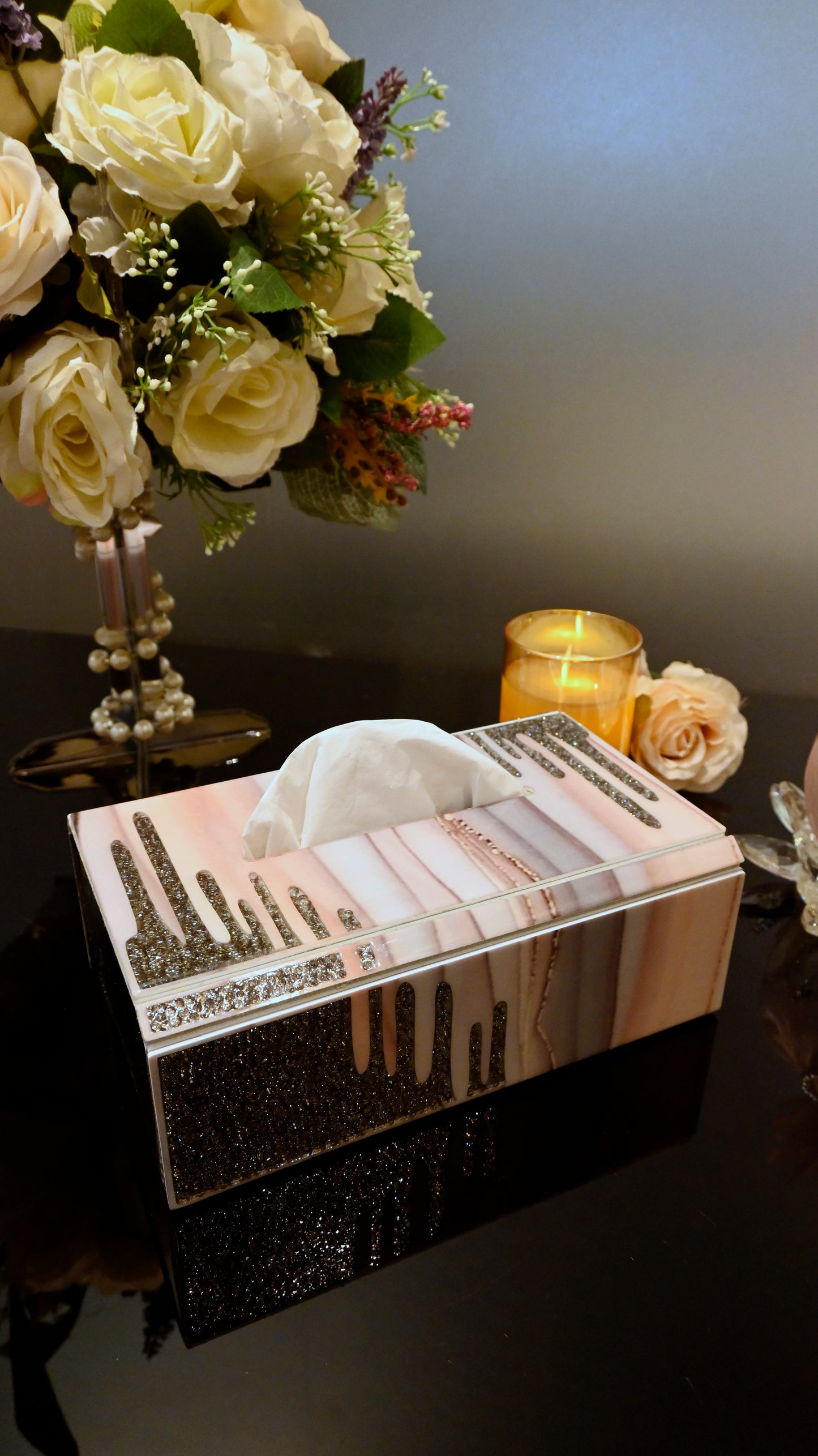 Crystal Droplets Peach Wave: Tissue Box