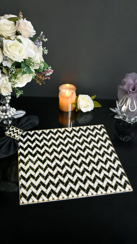 Black & Gold Chevron: Placemat