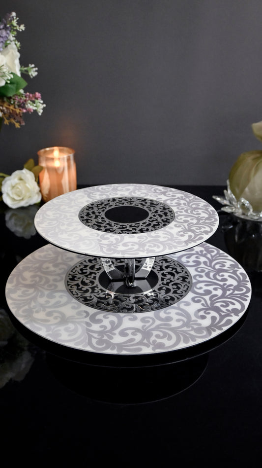 White Imperial: 2 Layer Cake Stand