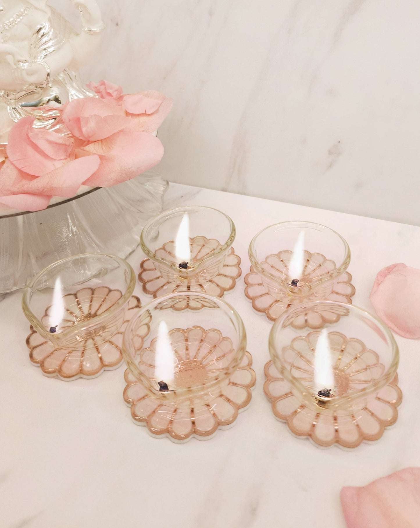 Daisy Rose Gold : Diyas (Set Of 5)