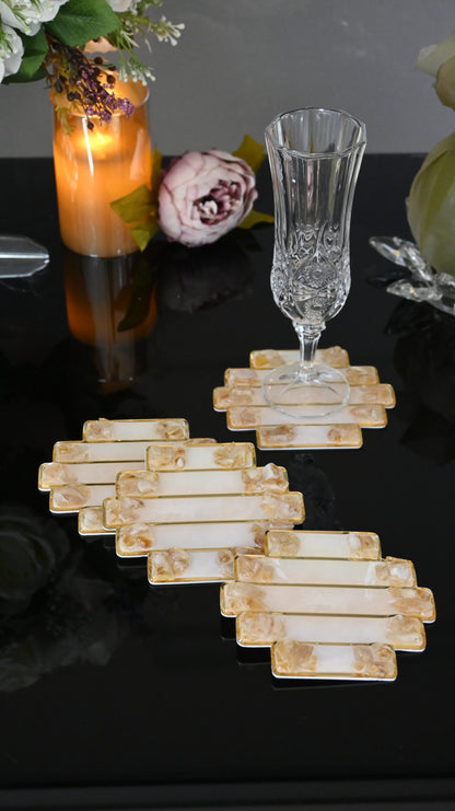 High-Low Stones Golden: Coaster ( Set Of 4)