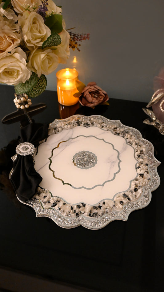 Rose Stones White: Placemat 14"