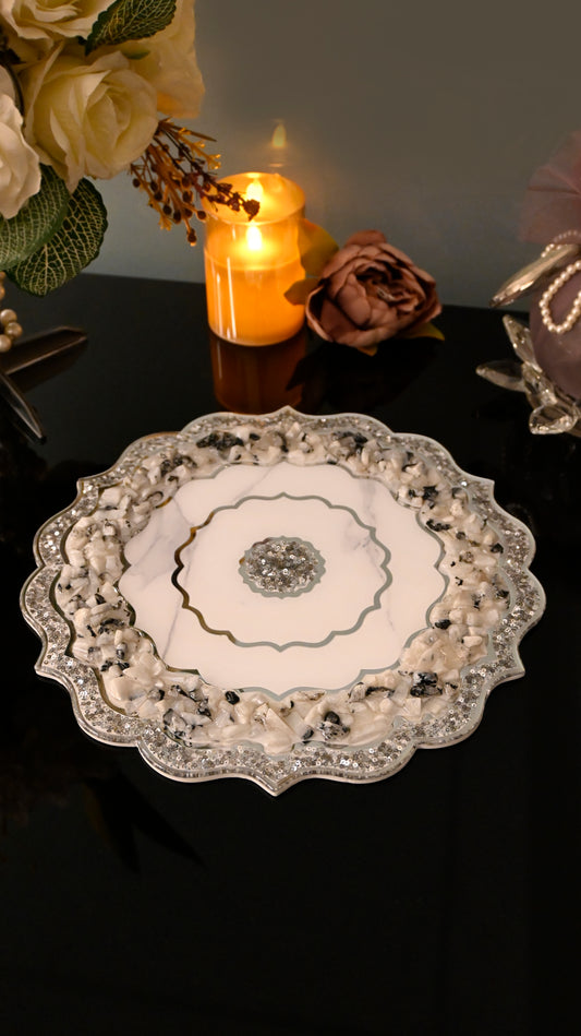 Rose Stones White: Placemat 12"