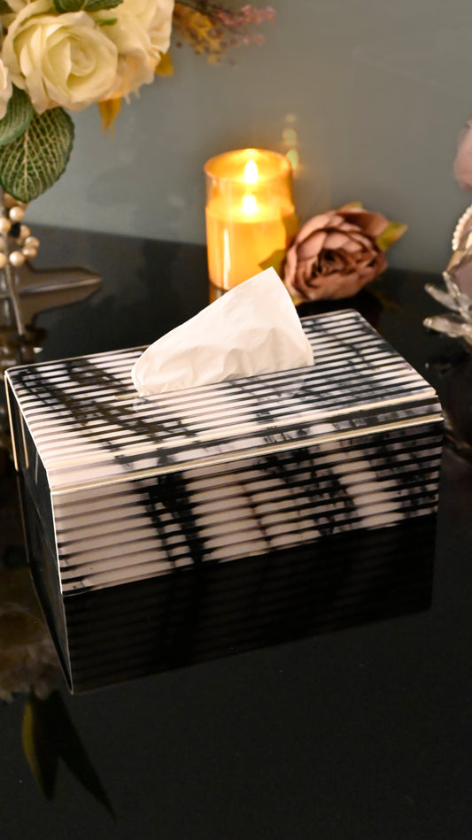 Fluted Marble White: Tissue Box