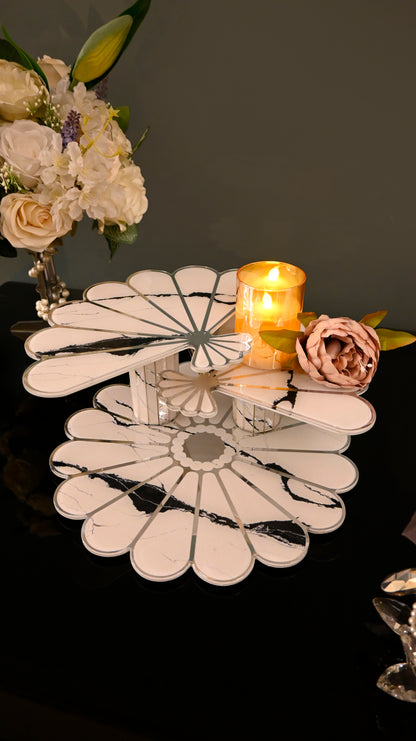 Daisy White:  3 Layer Cake Stand