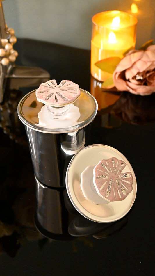 Lotus & Rosette Peach: Lid (Set Of 2)