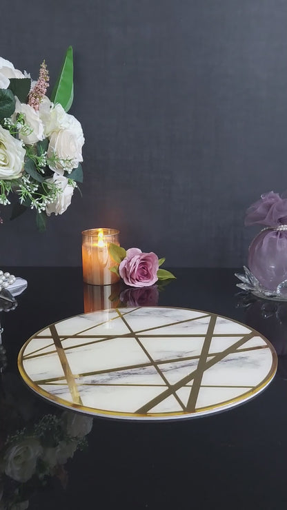 Marble Dancing Line: Round Placemat