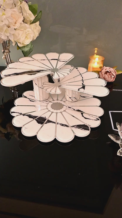 Daisy White:  3 Layer Cake Stand