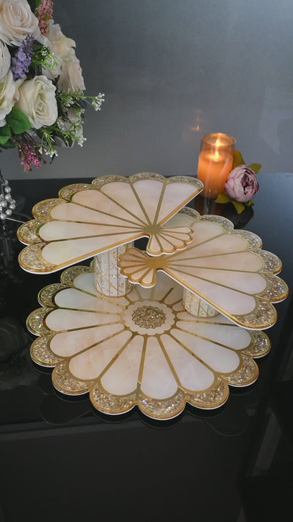 Daisy Gold: 3 Layer Cake Stand