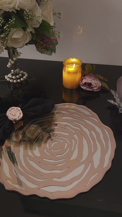 Rosegold Silver  Rossette: Round Placemat
